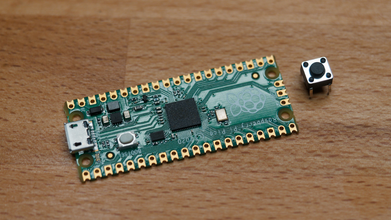 Raspberry Pi Pico and a tactile push button